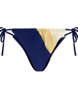 Back view of Nalo tie bikini bottom in Gold Coast with adjustable ties and panel stitched design.
