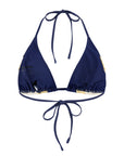 Back view of Sienna Swim Nalo triangle bikini top in Gold Coast with adjustable neck and back ties.