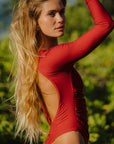 Malibu Surf Suit - Cherry Wine