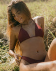 Tulum Tie Top - Cherry Wine