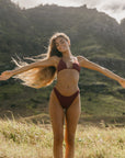 Tulum Tie Top - Cherry Wine