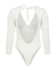 Malibu Surf Suit - Textured Floral / Cloud White