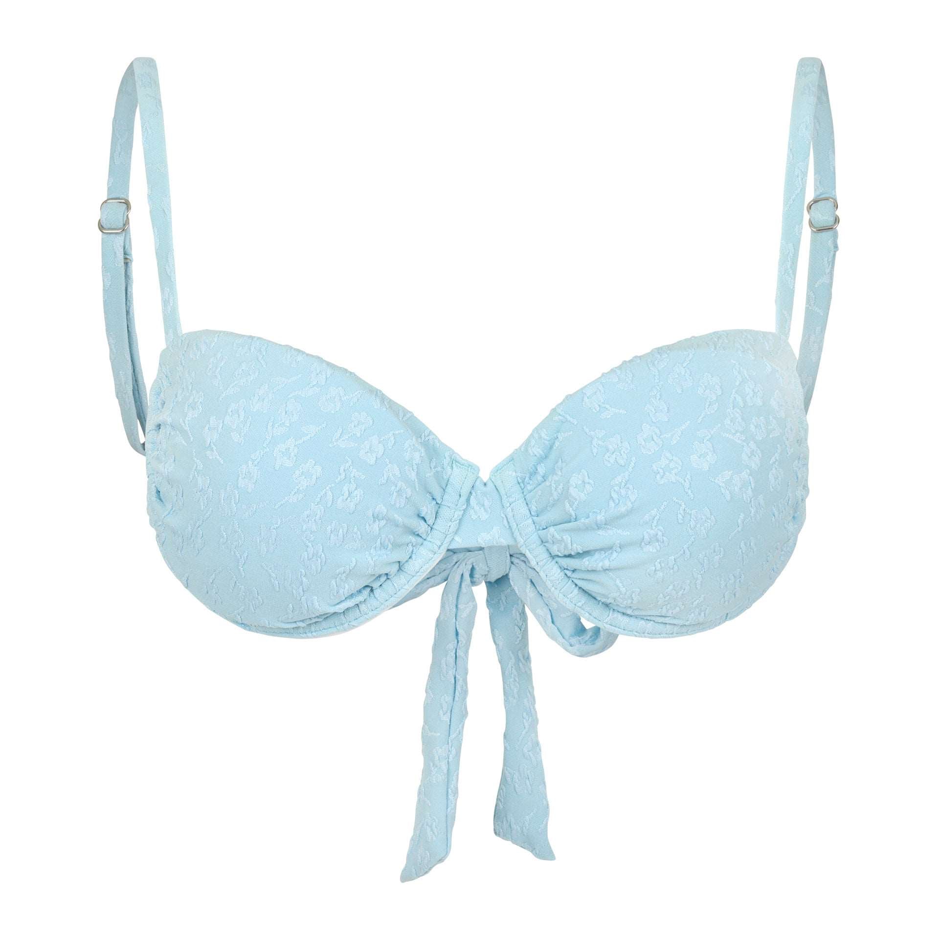 Rio Top - Textured Floral / Sky Blue – Sienna Swim
