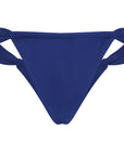 Back view of Cabo bikini bottom in Sapphire blue with double side straps and cheeky-to-moderate back coverage.
