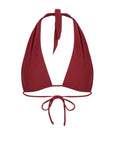 Summerland halter bikini top in Cherry Wine red