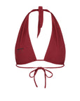 Summerland halter bikini top in Cherry Wine red