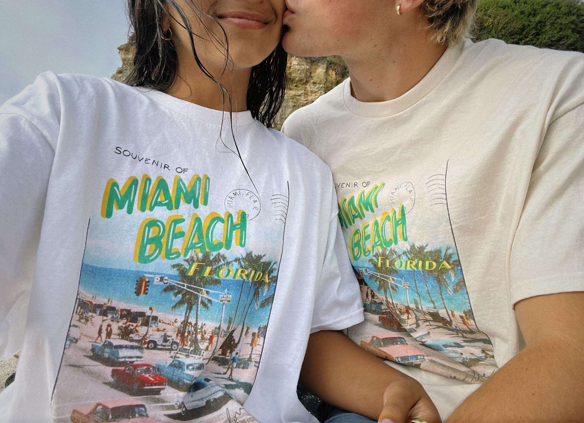 Outerwear: "Postcards from Miami" oversized t-shirt