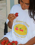 Outerwear: "Fresh Fruit" oversized t-shirt