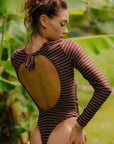 Malibu Surf Suit - Espresso Stripes