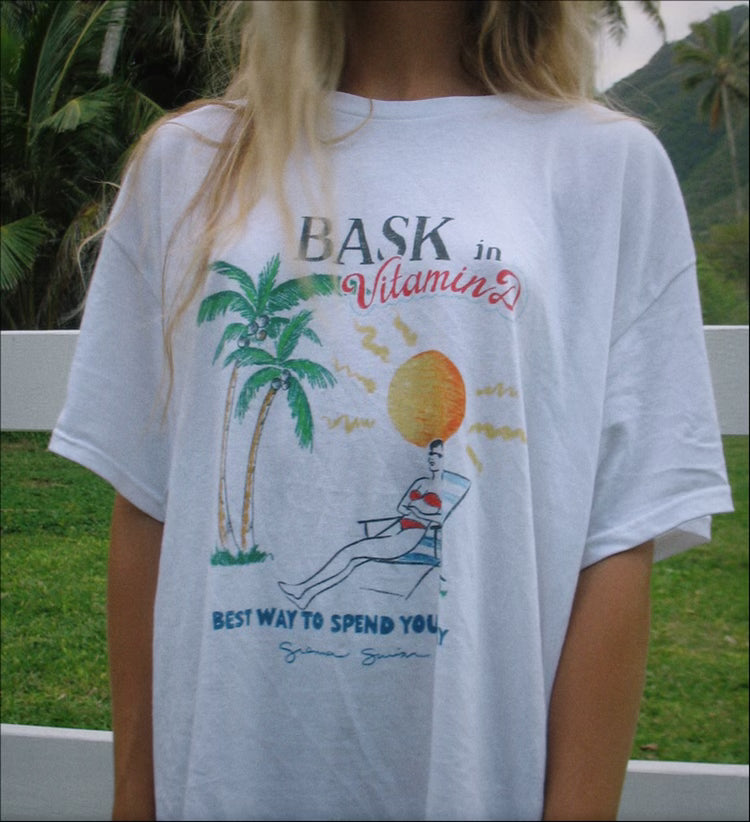 Outerwear: "Bask in Vitamin D" oversized t-shirt