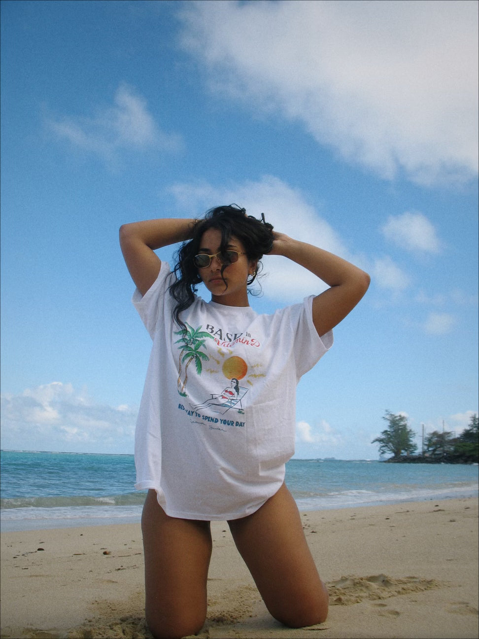 Outerwear: "Bask in Vitamin D" oversized t-shirt