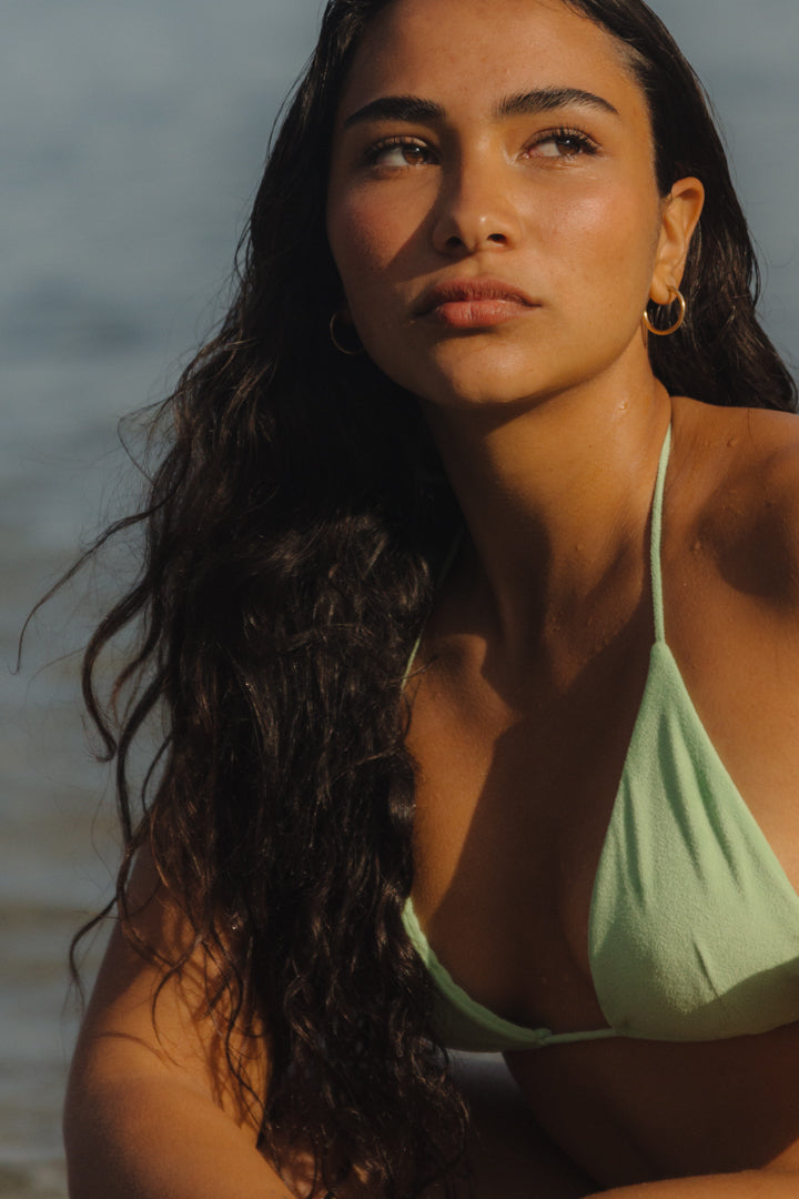 Tulum Tie Top - Aloe Terry
