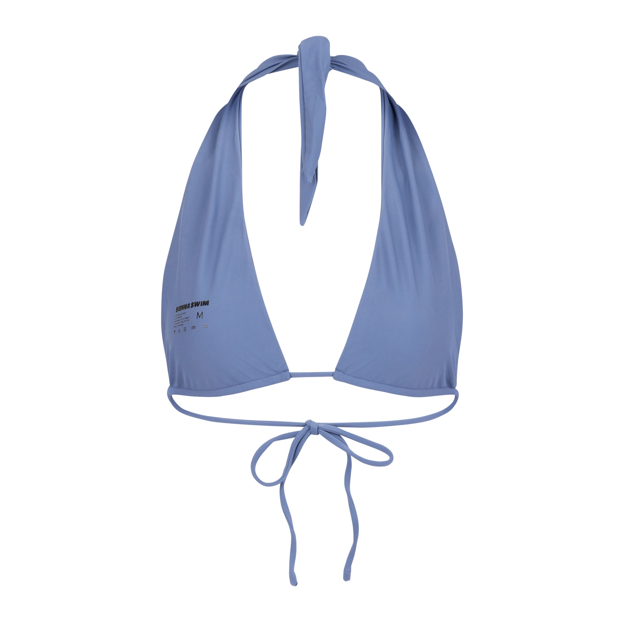 Summerland halter bikini top in Steel blue
