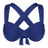 Sienna Swim Cabo underwire bikini top in Sapphire blue featuring ruched cups and premium Italian Vita fabric.