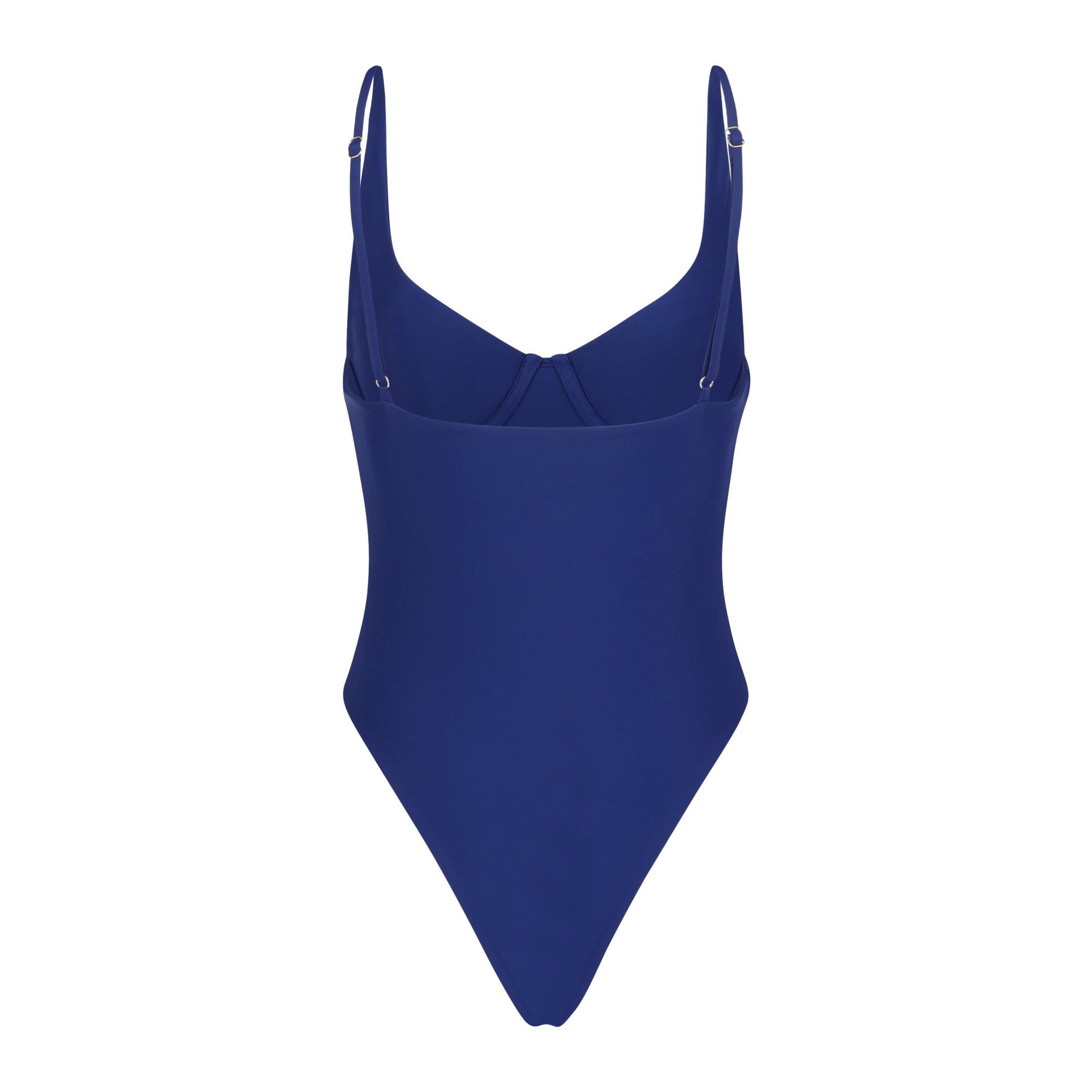 Avila blue underwire one-piece swimsuit in Sapphire back view