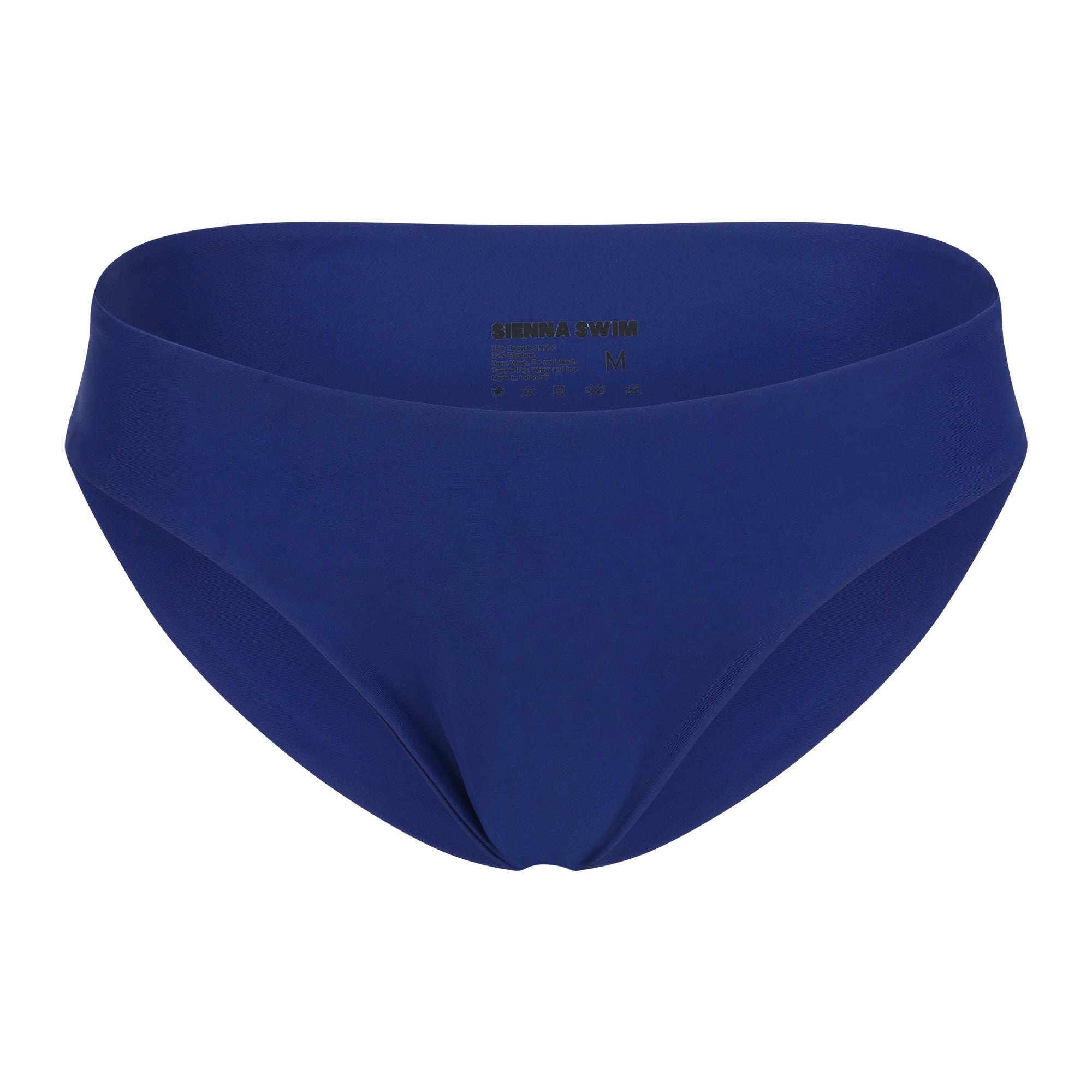 Sienna Swim Trestles full coverage bikini bottom in Sapphire blue made from premium Italian Vita fabric.
