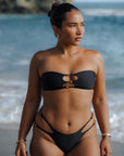 Paloma Beaded Bandeau Top - Black