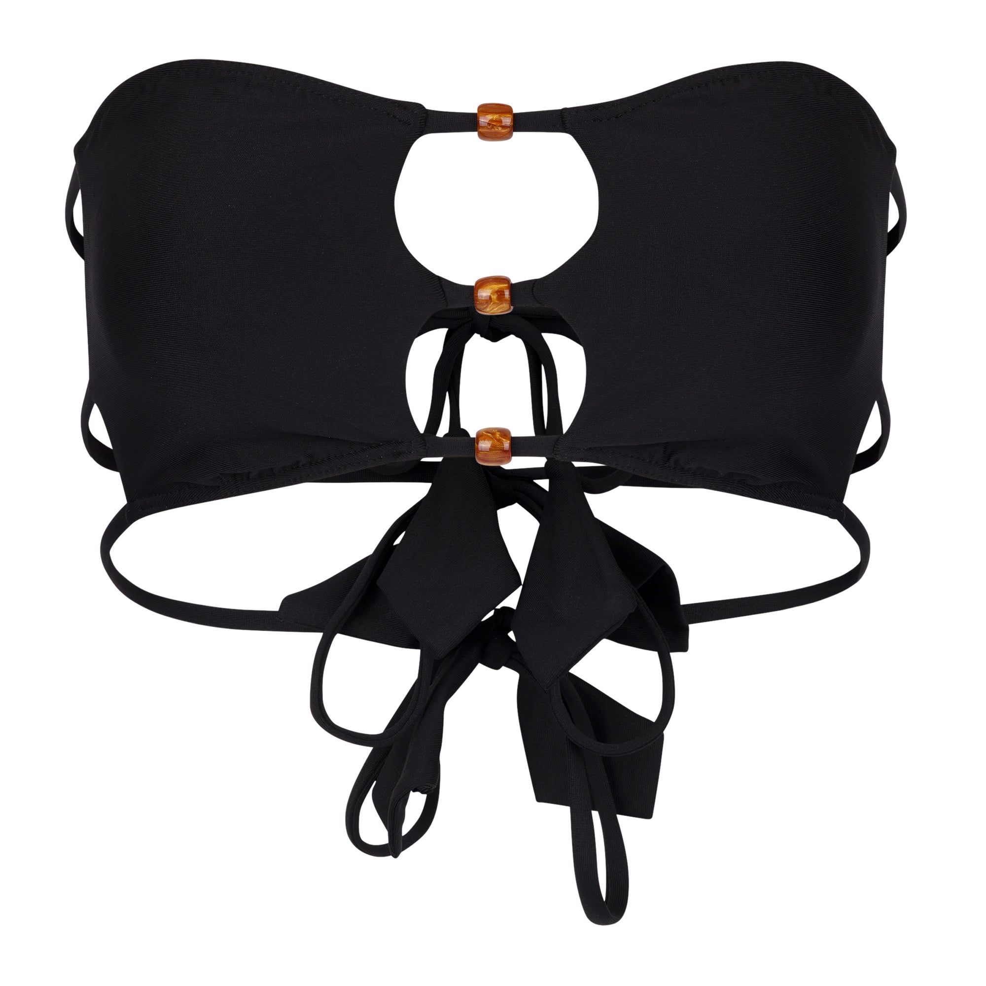 Paloma Beaded Bandeau Top - Black