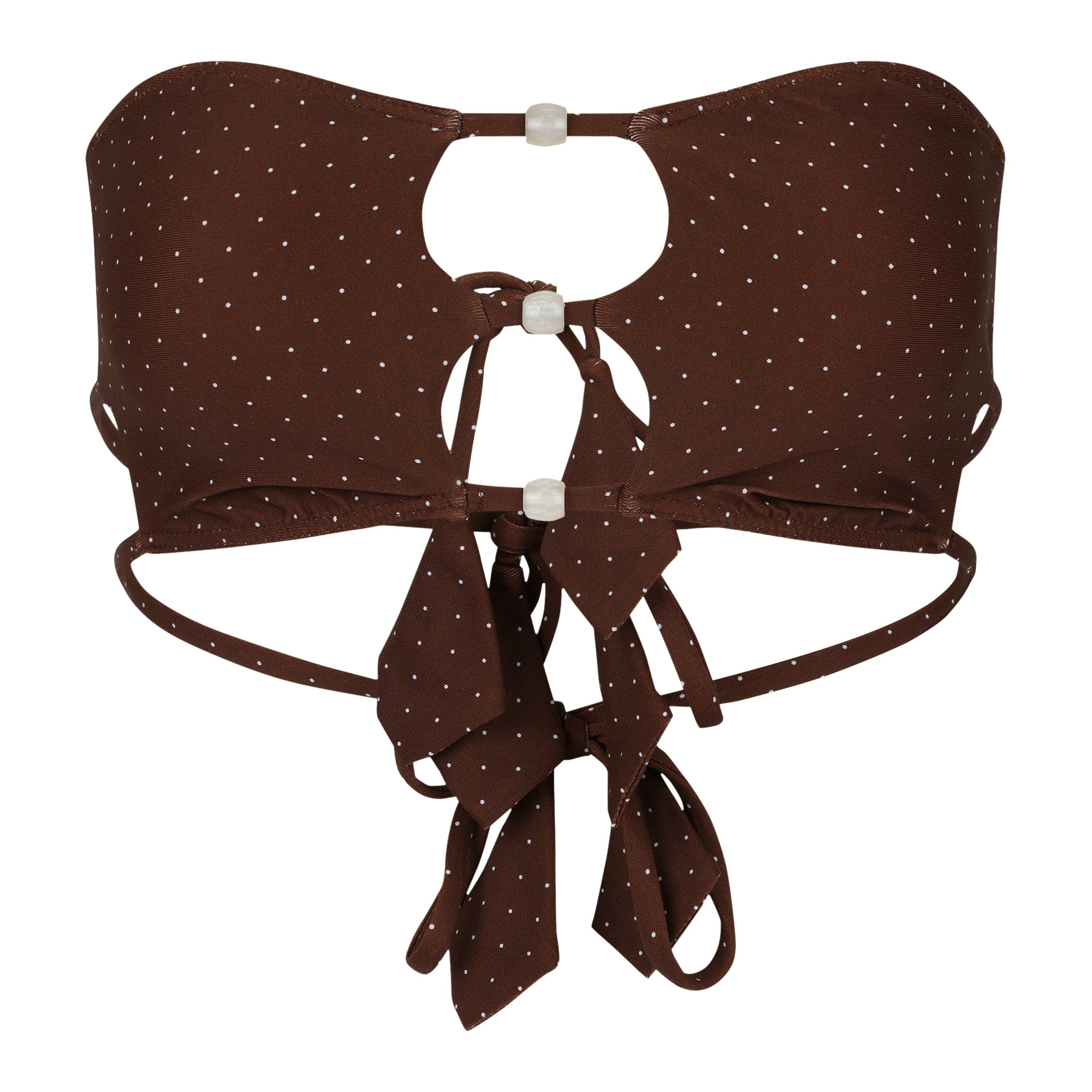 Paloma Beaded Bandeau Top - Espresso Dots