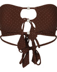 Paloma Beaded Bandeau Top - Espresso Dots