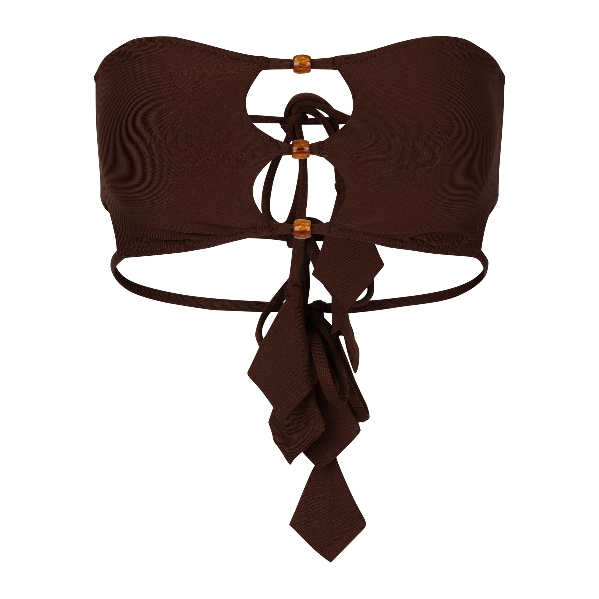 Paloma Beaded Bandeau Top - Espresso